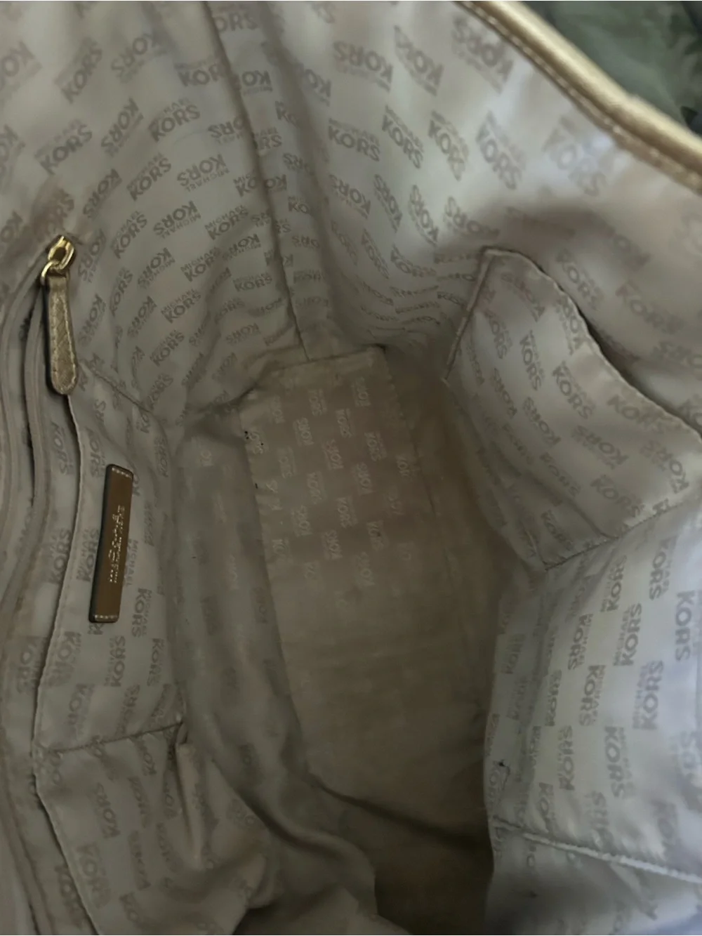 Michael Kors Metallic Gold Tote with MK Emblem